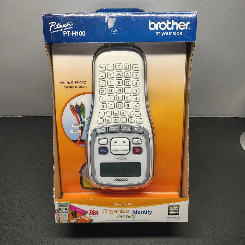 New Brother Label Maker White PT-H100 P-Touch Handheld Portable Printer